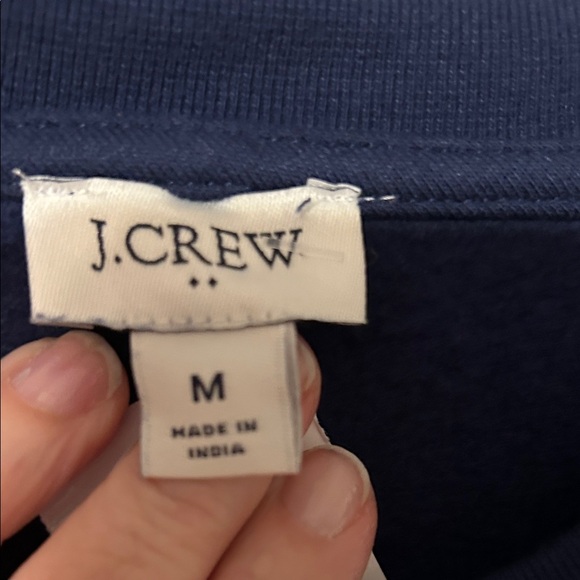 J. Crew: Navy and White Striped Sweatshirt with Gold Buttons. Med. NWT. - Picture 3 of 9